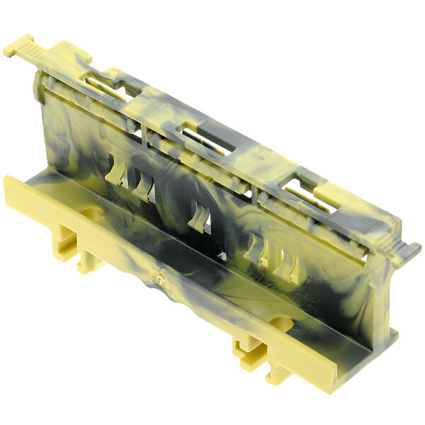 фото Монтажный адаптер Wago 221-500/000-053 для крепления зажимов 221серии 4мм2 на DIN-рейку ж/зеленый (3 шт. в комплекте)