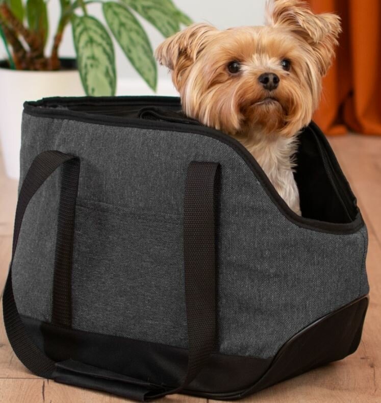 фото Yami-Yami Сумка-переноска "Джойс" с карманом 16*30*h20см, темно-серая