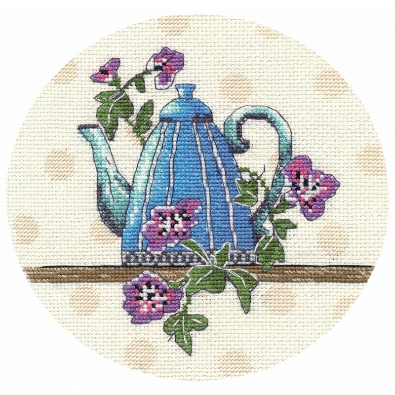 Чайная миниатюра-4 #1589 Овен Набор для вышивания 15 х 15 см Счетный крест