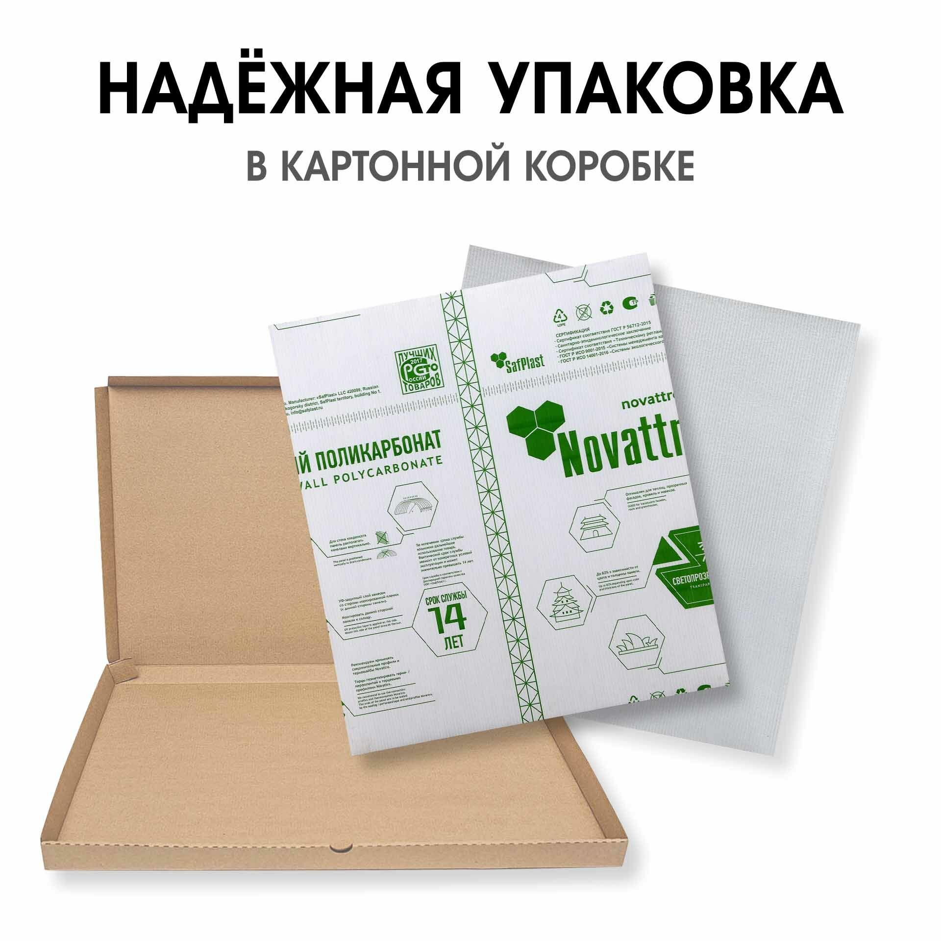 Поликарбонат сотовый 70х80 см. 2 листа. цвет прозрачный. Для козырьков модели Росан-70