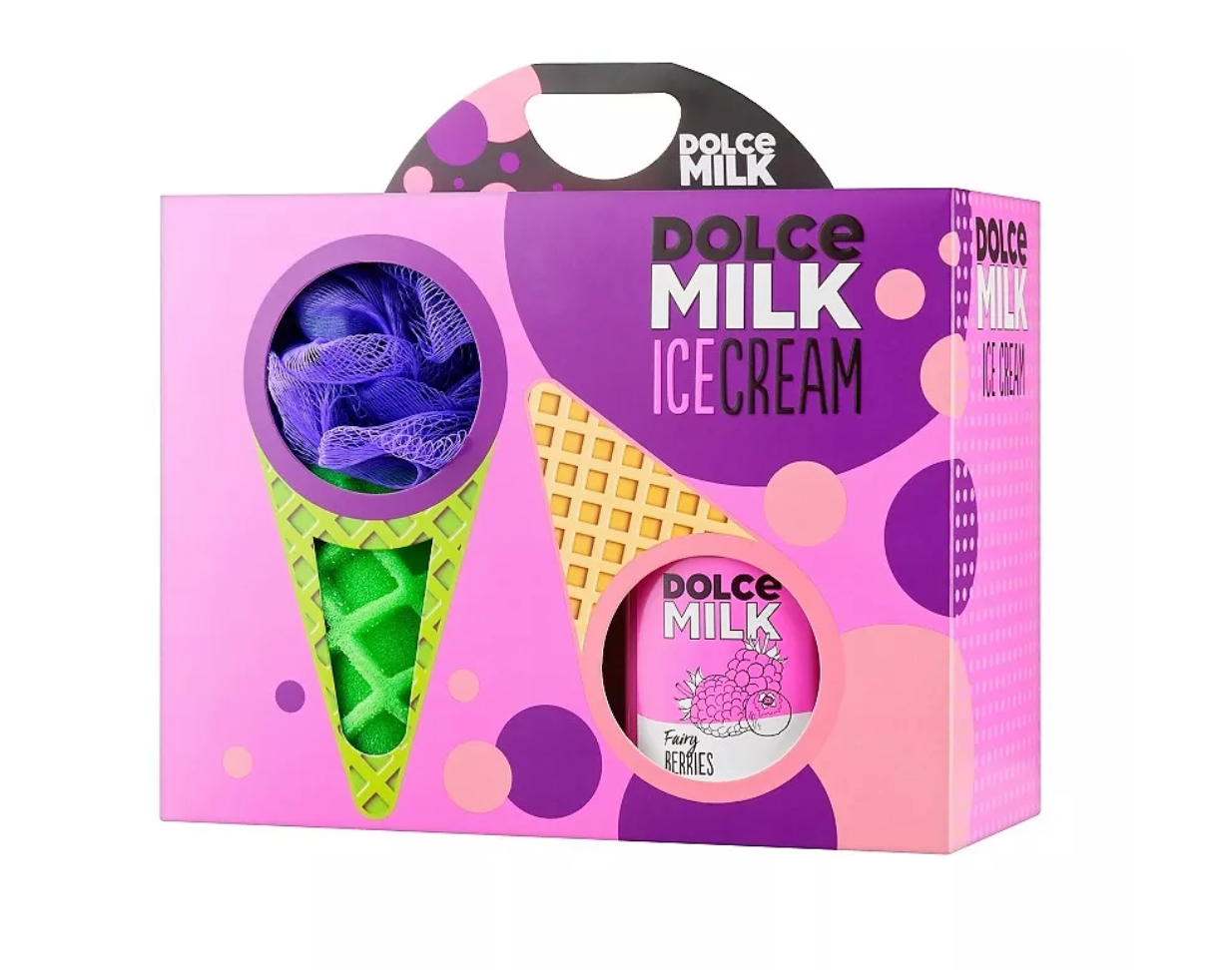 DOLCE MILK Набор 259 (Гель для душа "Ягодный бум" 300 мл, мочалка)