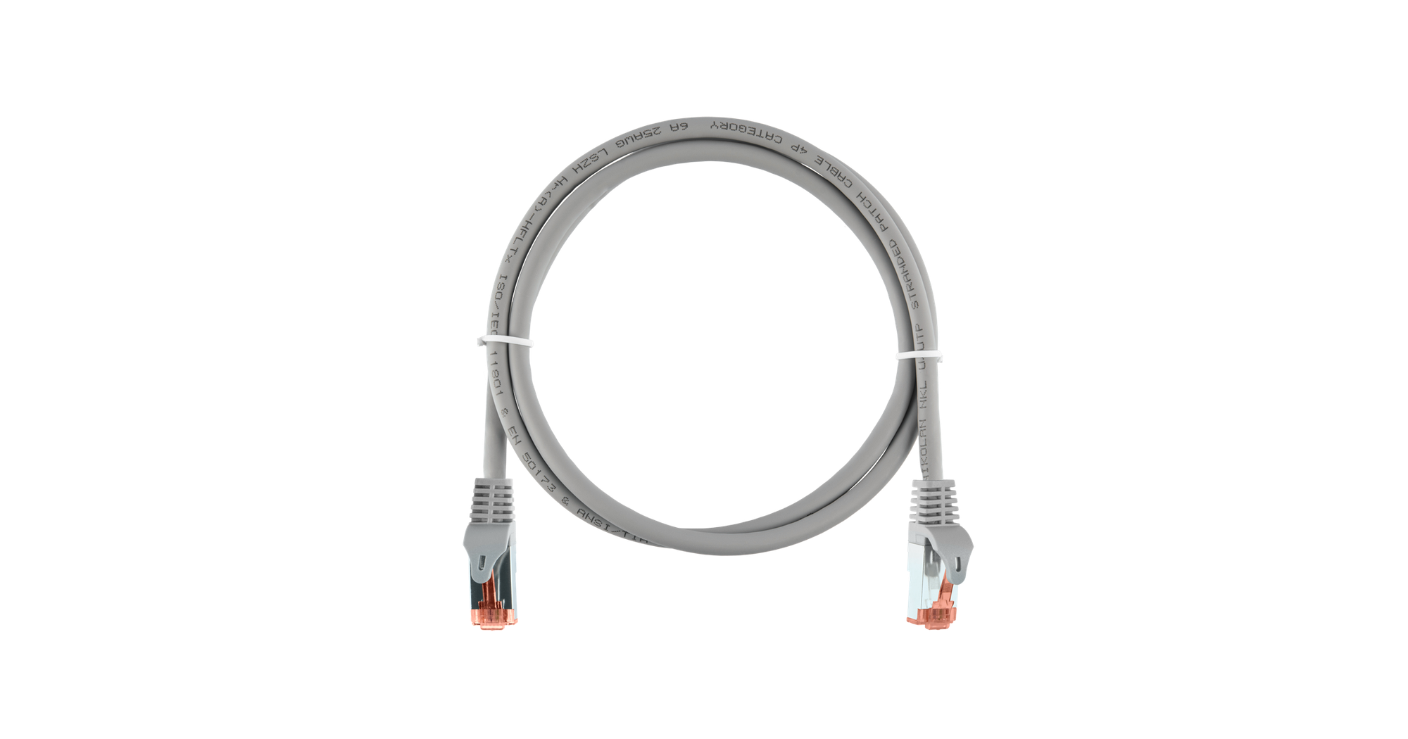 фото Коммутационный шнур NIKOMAX Essential Line S/FTP 4 пары, Кат.6a (Класс Ea), 500МГц, 2хRJ45/8P8C, T568B, заливной, с защитой защелки, многожильный, BC (чистая медь), 26AWG (7х0,160мм), LSZH нг(А)-HFLTx, светло-серый, 1,5м