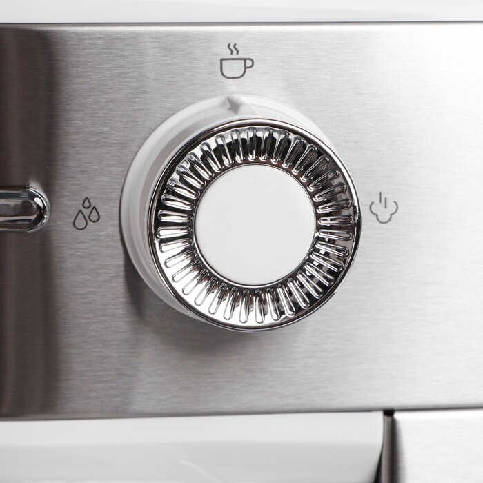 Кофеварка BQ CM3001, рожковая, 1450 Вт, 1 л, бело-серебристая - фотография № 2