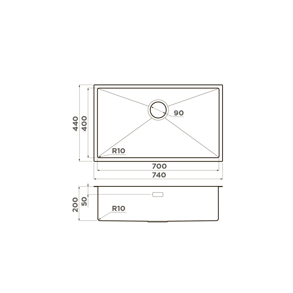 Кухонная мойка OMOIKIRI Taki 74-U/IF-GM (4993498) вороненая сталь - фотография № 2