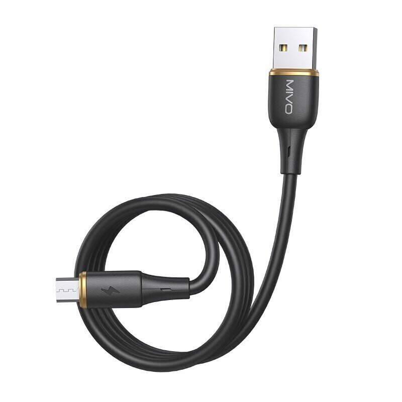 фото Дата-Кабель Micro USB Mivo MX-52M, силиконовый 2.4А, 1м