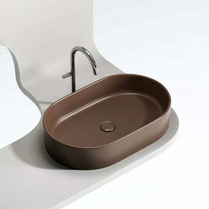Раковина Ceramica Nova Element 60,8 см темно-коричневая матовая - фото №3