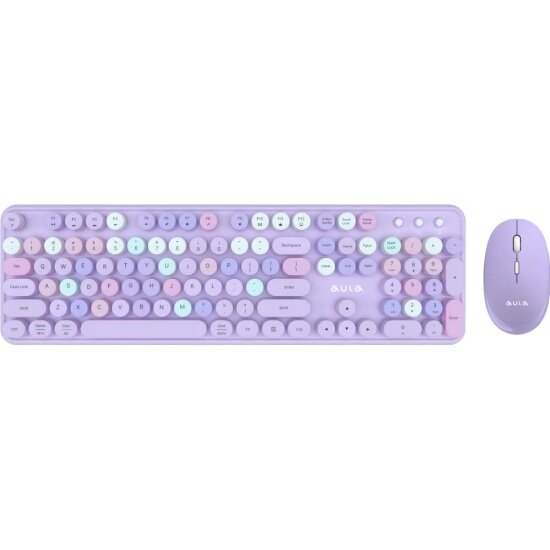 Клавиатура и мышь Aula AC306 беспроводные Purple-Colorful (80003623)