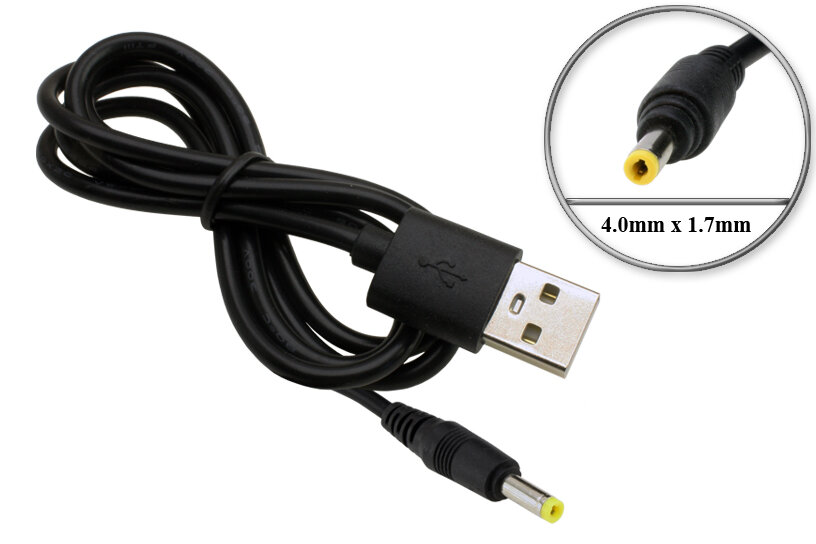 Переходник USB - 5V, 4.0mm x 1.7mm, кабель, 1m-1.2m, для Sony PSP, цифровой книги Sony PRS, Xiaomi Mi Box; Видеокамеры Panasonic HC серии и др.