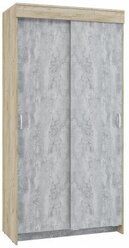 Шкаф-купе "Бассо" 1,0 м - дуб крафт серый/бетонный камень