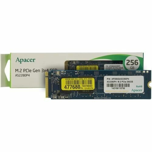 Накопитель APACER SSD M.2 2280 AS2280P4 256Gb PCIe 3.0 x4 3D NAND TLC AP256GAS2280P4U-1