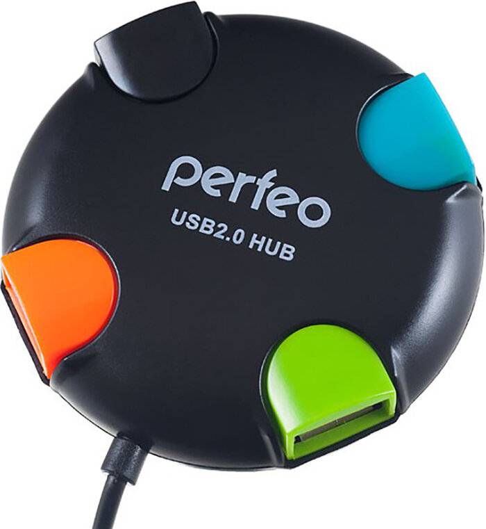 HUB Разветвитель PERFEO (PF_4283) USB-HUB 4 PORT черный