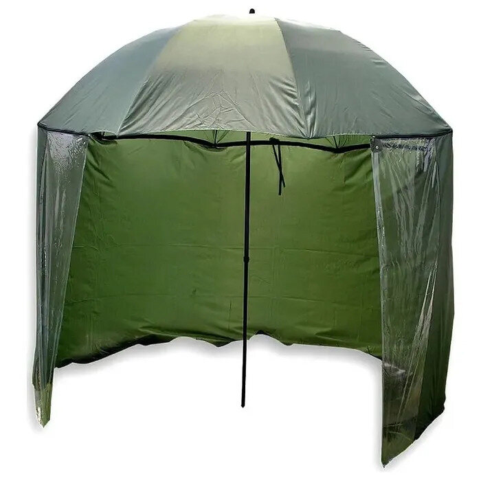 Зонт рыболовный с тентом / Зонт карповый с тентом темно-зеленый