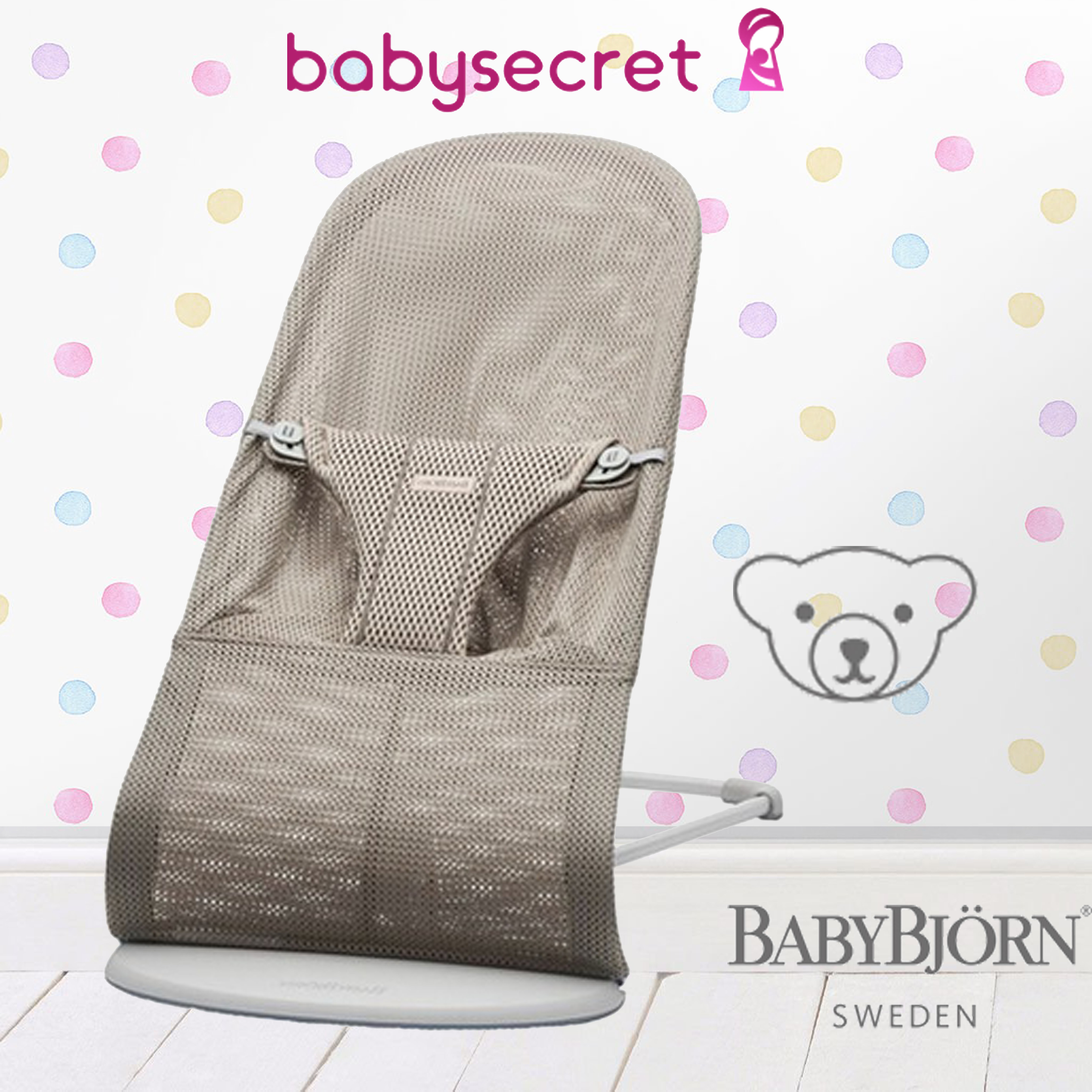 Детский шезлонг BabyBjorn Bliss Mesh (серо-бежевый) (061.02)