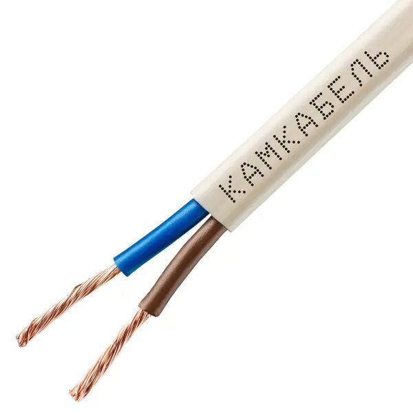 фото Провод Камкабель ШВВП 2x0.75 мм 5 м ГОСТ цвет белый