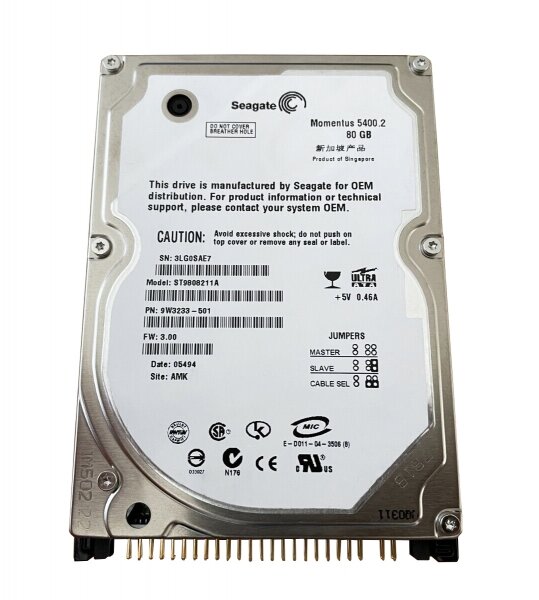 Жесткий диск Seagate ST9808211A 80Gb 5400 IDE 2,5" HDD