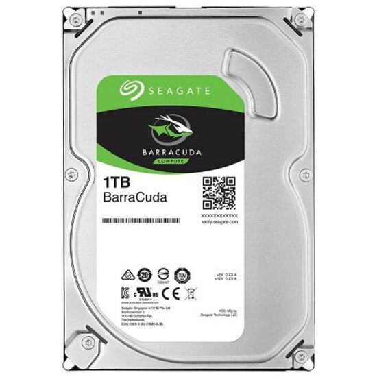 Жесткий диск 3.5" Seagate BarraCuda 1 ТБ, SATA III, 256 Mb, 7200 rpm SMR (ST1000DM014)