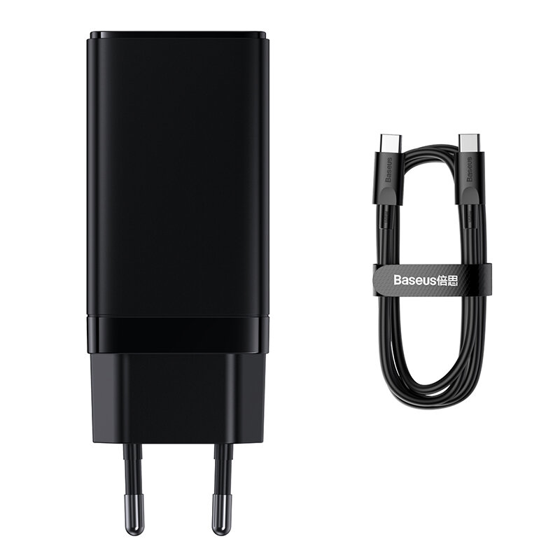 Зарядное устройство BASEUS GaN3 Pro USB2USB-C Кабель Type-C-Type-C, 3A, 65W, черный, с кабелем