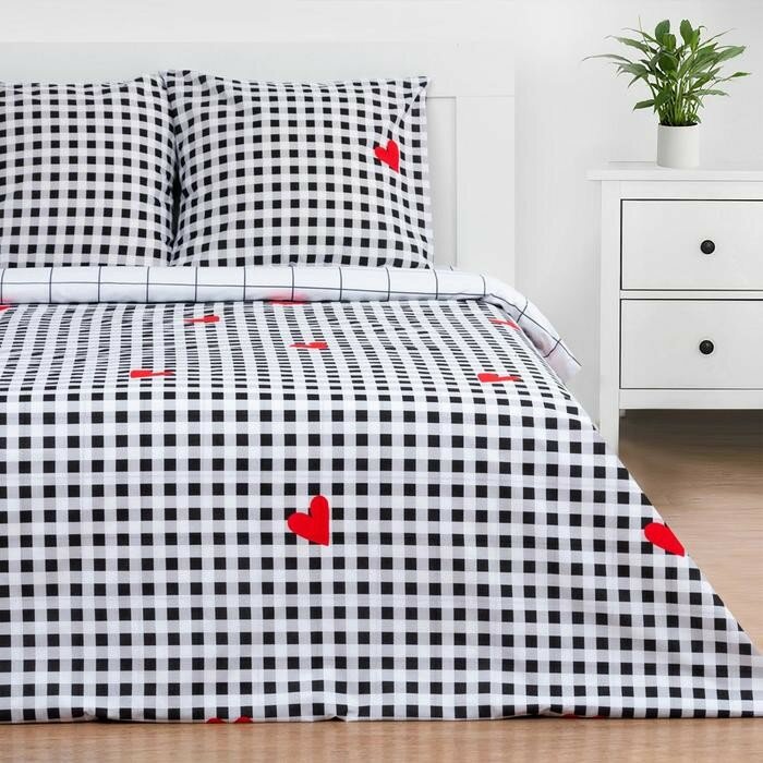 фото Постельное белье Big love цвет: черный, белый (евро)