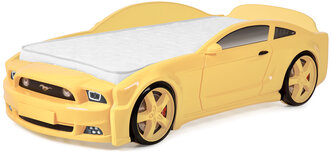 Futuka Kids кровать-машина Light 3D "Mustang", цвет солнечный