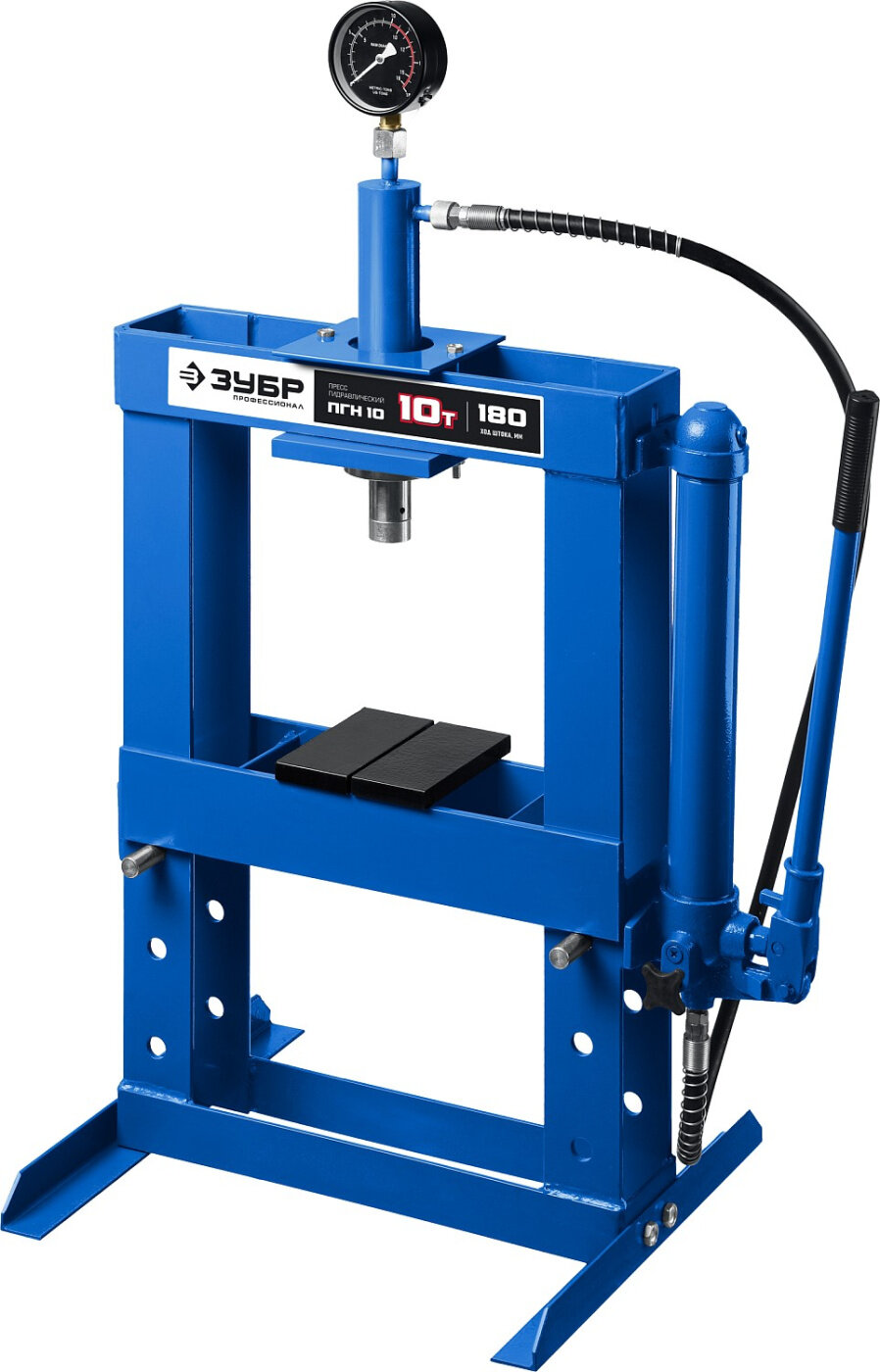 ЗУБР ПГН-10 10 т гидравлический пресс с гидронасосом и манометром Профессионал (43072-10)