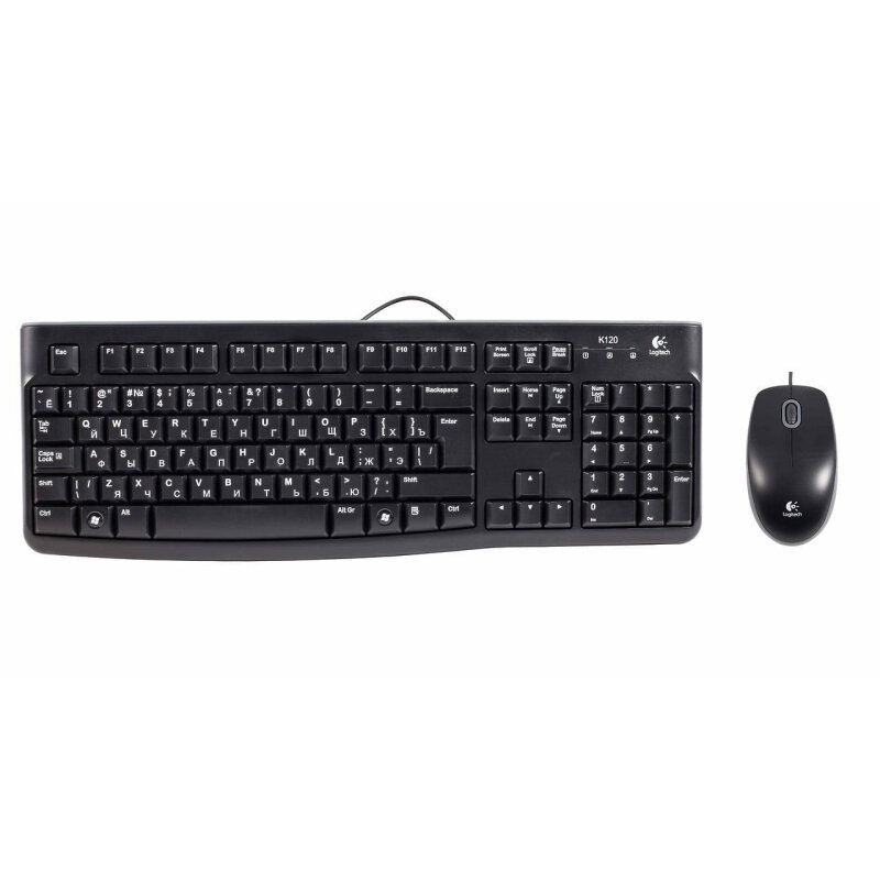 Набор клавиатура+мышь Logitech MK120, Black, ориг РУС грав (920-002561)