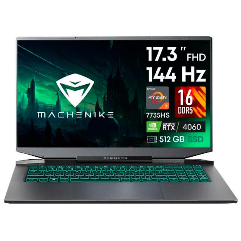 Ноутбук Machenike L17A Star JJ00GH00ERU (AMD Ryzen 7 7735H 3.2GHz/16384Mb/512Gb SSD/nVidia GeForce RTX 4060 8192Mb/Wi-Fi/Cam/17.3/1920x1080/No OS)