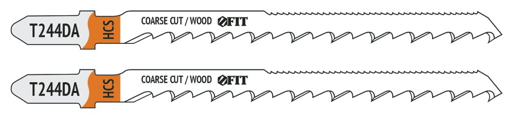 Полотна по дереву двусторонние HCS шлифованные под свободным углом зубья 100/75 мм (T244DA) 2 шт.