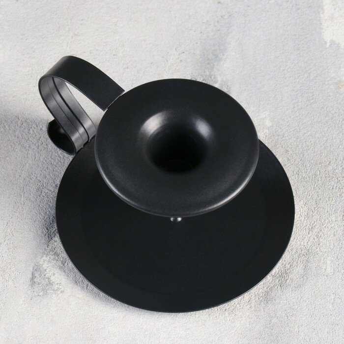 Подсвечник металлический "Классика", на одну свечу, 11 х 6 см, черный - фотография № 3
