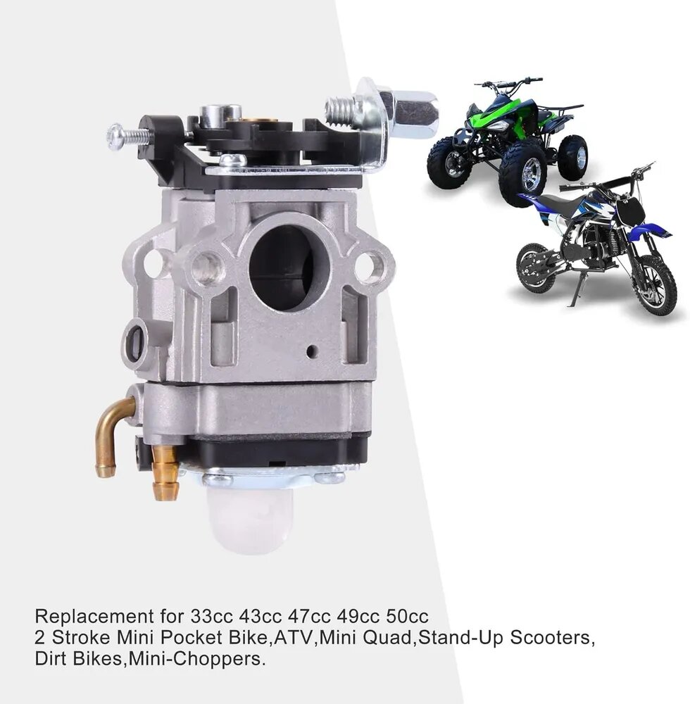 Карбюратор 15mm для 2T мотоциклов, 43cc 47cc 49cc 50cc