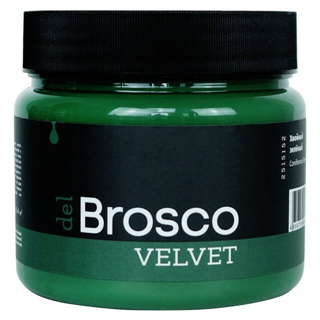 Краска акриловая del brosco velvet интерьерная 0,4л зеленый темный, арт.2515152