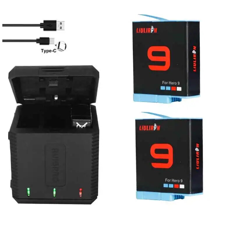 фото Зарядное устройство для GoPro 9 и два аккумулятора