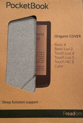 Оригинальная обложка-трансформер для Pocketbook 606/616/617/627/628/632/633 (HN-SLO-PU-U6XX-LG-WW),Origami светло-серый