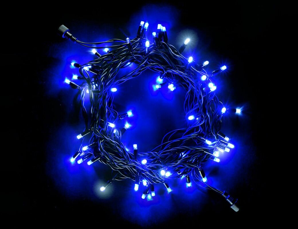 фото Уличная гирлянда Legoled 100 синих LED, холодное мерцание, 10 м, черный каучук, соединяемая, IP65, BEAUTY LED