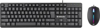 Комплект клавиатура и мышь Defender Triumph C-991, проводн,мембранный,1600 dpi, USB, черный