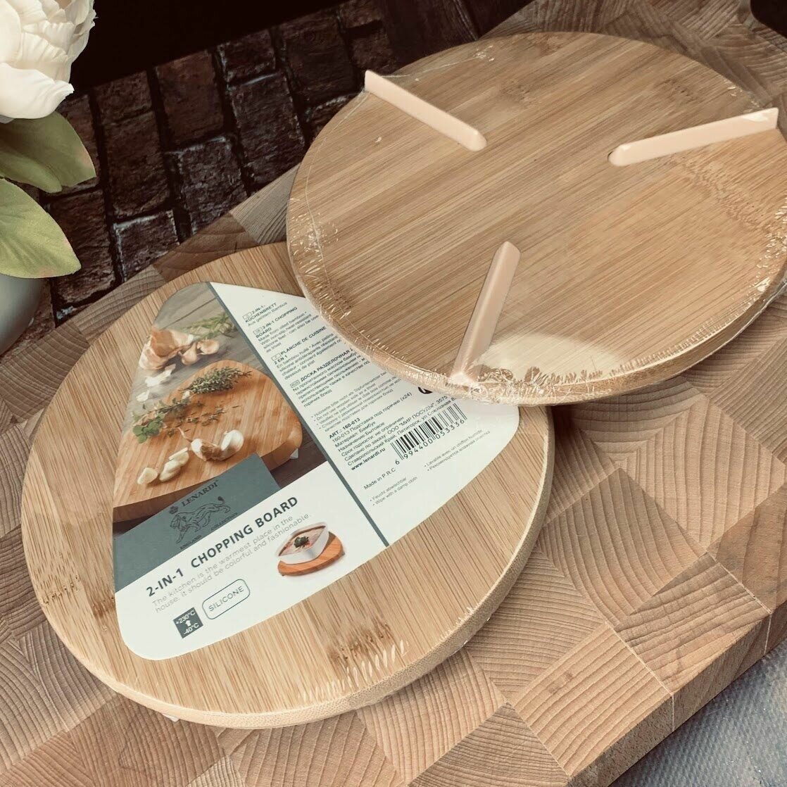 фото Разделочная доска/подставка под горячее Lenardi 19.5см, бамбук