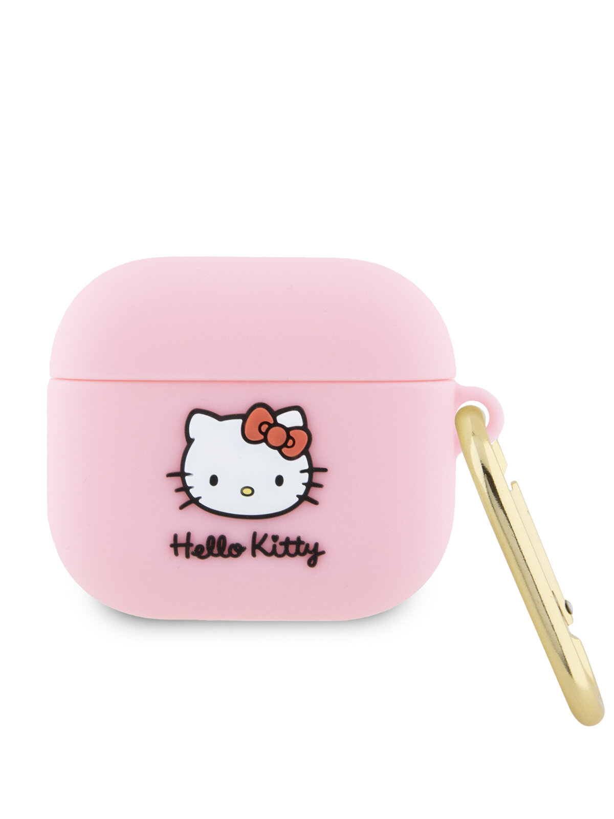 Hello Kitty для Airpods 3 чехол Liquid silicone 3D Rubber Kitty Head Pink