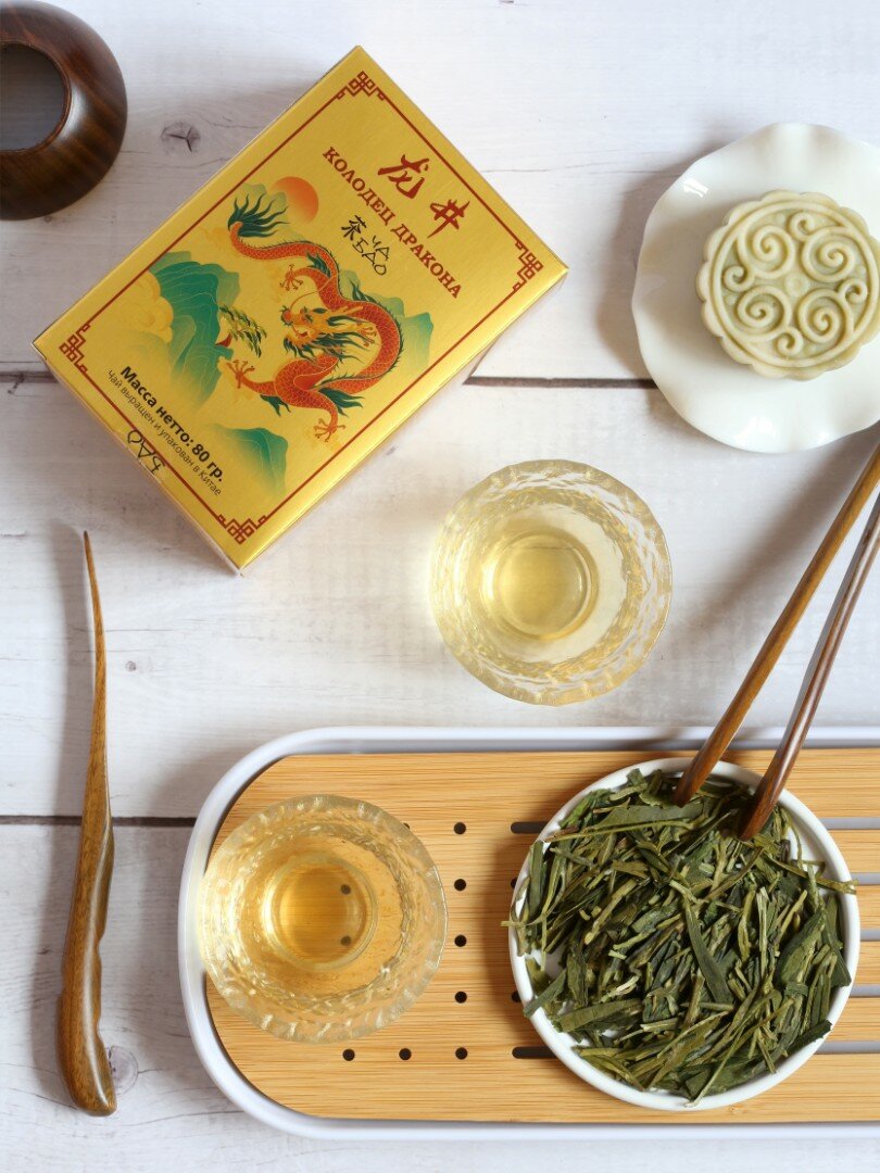Чай зелёный - Лун Цзин (Колодец Дракона), картон, Китай, 80 гр. - фотография № 4