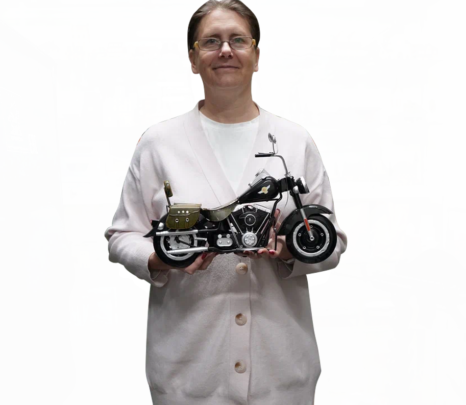 Модель мотоцикл HARLEY-DAVIDSON классика ретро черный металл длина 40