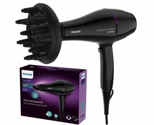 Фен Philips DryCare Pro BHD274/00 2200 Вт, черный