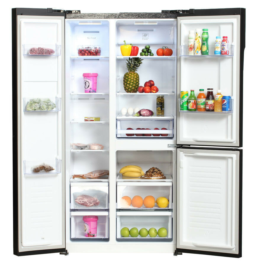 Холодильник HYUNDAI CS5073FV, трехкамерный, шампань [cs5073fv шампань стекло] - фото №5