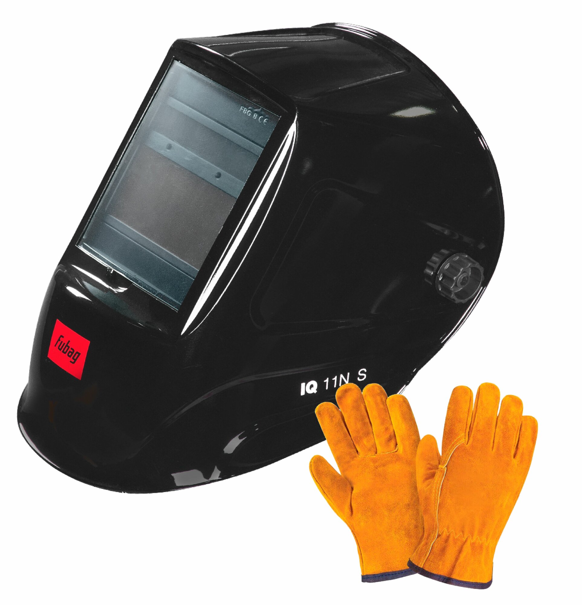 фото FUBAG Маска сварщика Хамелеон IQ 11 N S + цельноспилковые перчатки