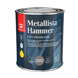 Краска для металла по ржавчине молотковая 3в1 Tikkurila Metallista Hammer 08 л серебристая