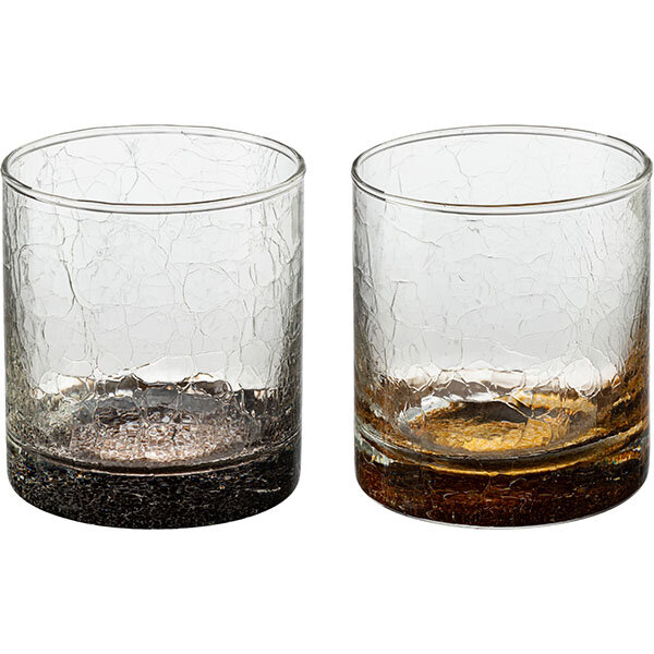 фото Олд фэшн «Кракле» с золотой или черной пудрой; стекло; 200мл; D=75, H=90мм; прозрачный