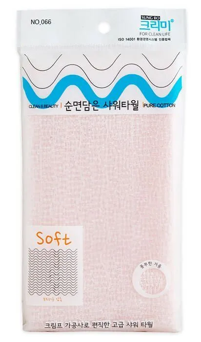 фото Мочалка из гофрированного волокна SungBo Cleamy Clean & Beauty Pure Cotton Shower Towel