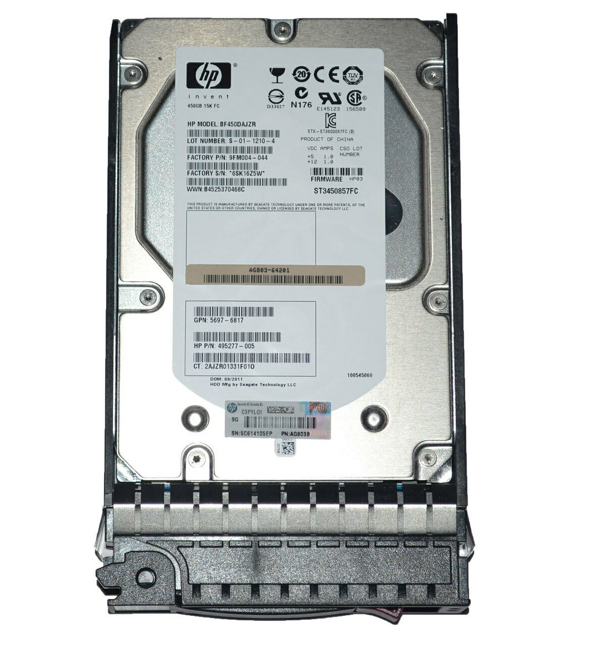   HP STORAGEWORKS EVA M6412 450GB 15K RPM FC 531294-002