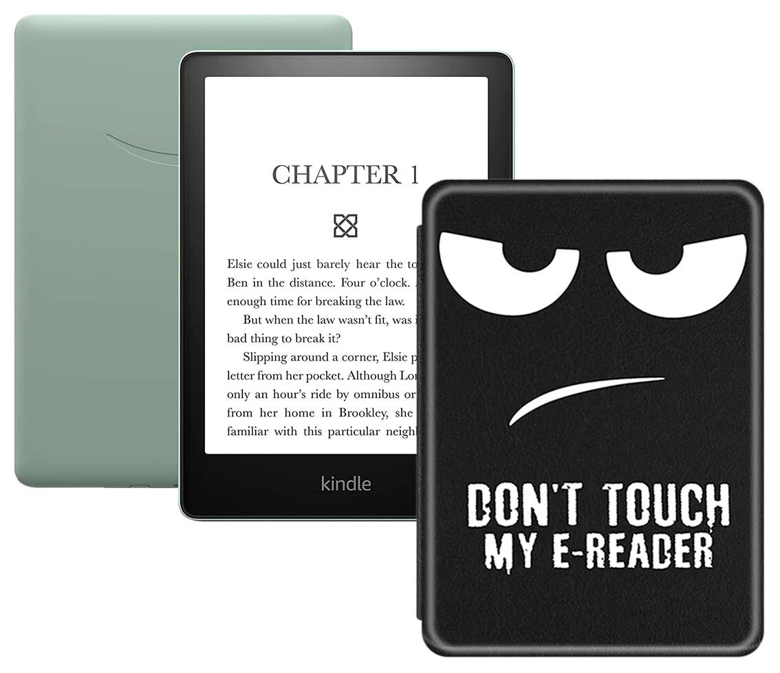 Электронная книга Amazon Kindle PaperWhite 2021 16Gb Ad-Supported Agave Green с обложкой ReaderONE PaperWhite 2021 Anger