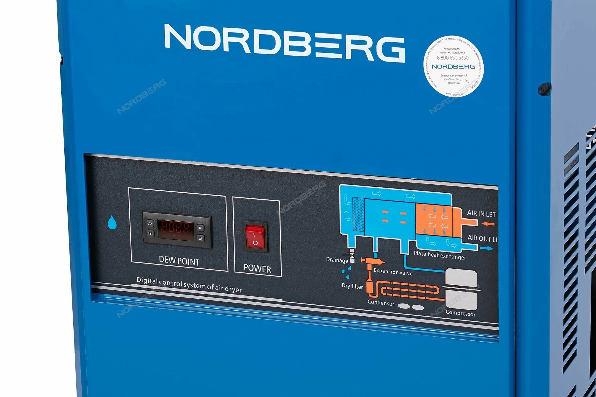 Осушитель воздуха до 16 бар, 3600 л/мин, 220 В NORDBERG NCD30 - фотография № 2