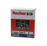 Fischer FPF II CTP шуруп 3,0x45 BC 200 для ДСП с потайной головкой, с неполной резьбой, шлиц Tx, покрытие цинковое с голубым пассивированием /200 шт./