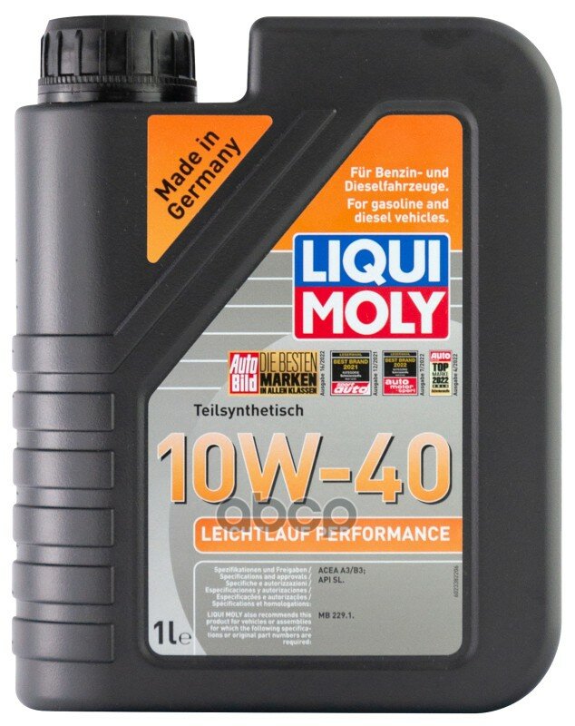 LIQUI MOLY 2338 Liquimoly П/С. Мот.масло Leichtlauf Performance 10W-40 Sl A3/B3 (1Л)