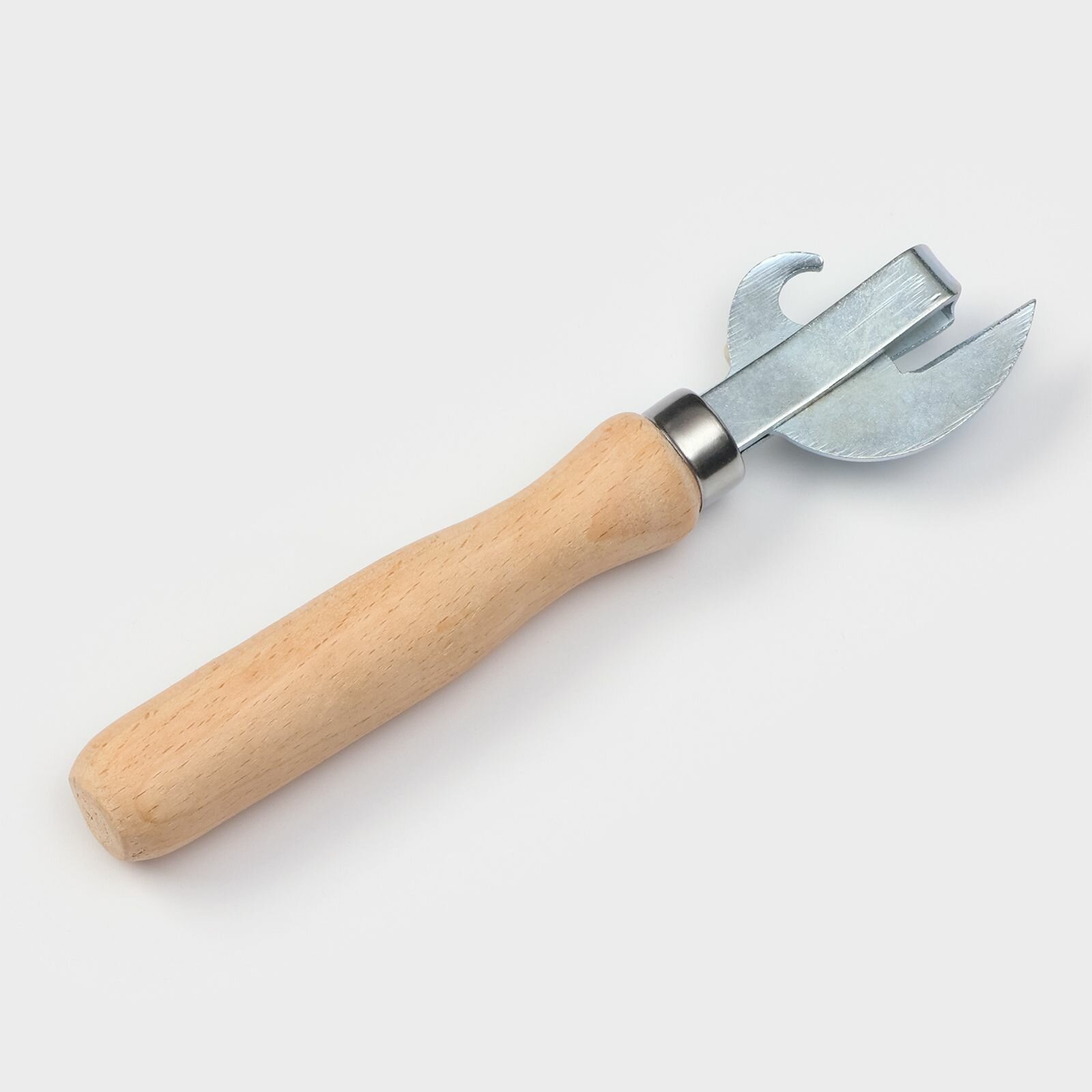 фото Открывалка не клепаная, 17×4 см, цинк, с деревянной ручкой из бука